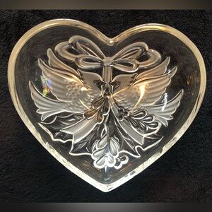 Heart Shaped Decorative Candy Dish Bowl Lovebirds Cardinals